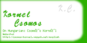 kornel csomos business card